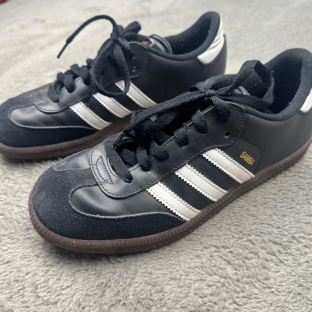 Adidas Samba Classic Sneakers Mens 6 Black White Excellent 036516 Leather Gum